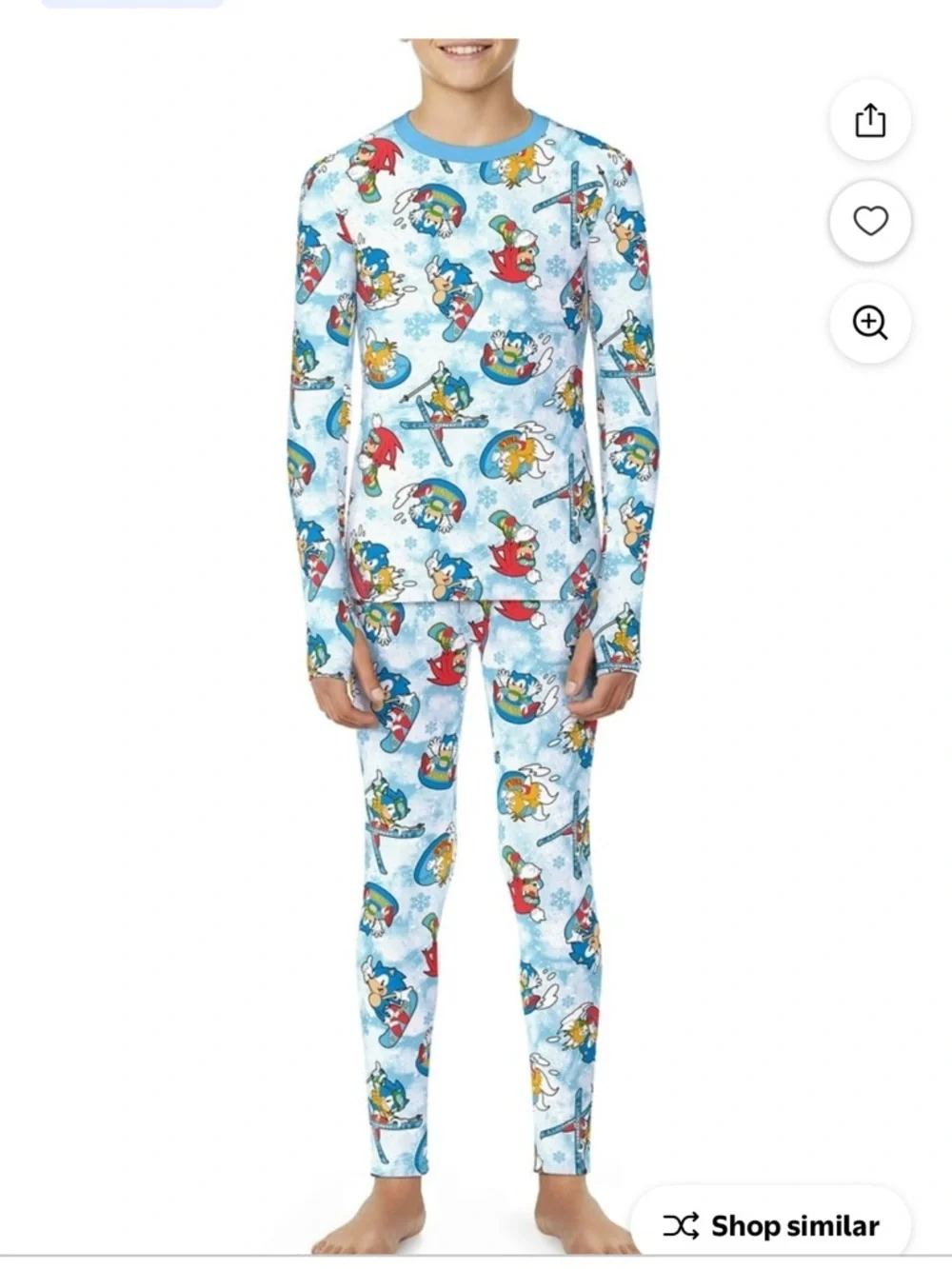 2 sonic and athletic works warm underwear set for kids